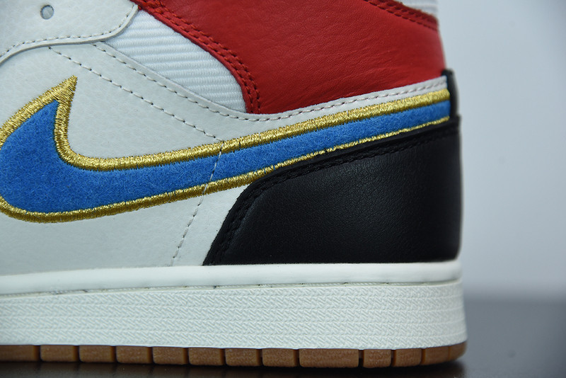 air jordan 1 mid sail red black blue dc1426-100