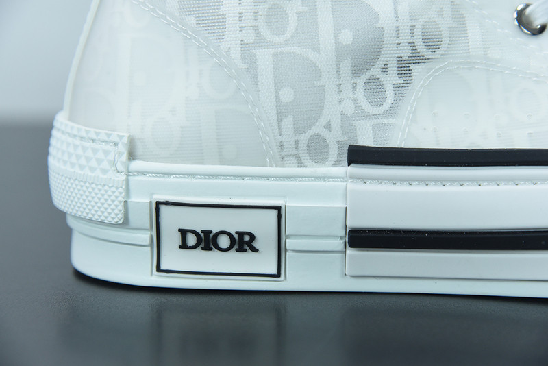 dio* b23 oblique high-top white sneaker