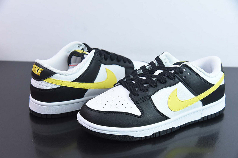 nike dunk low black yellow white fq2431-001