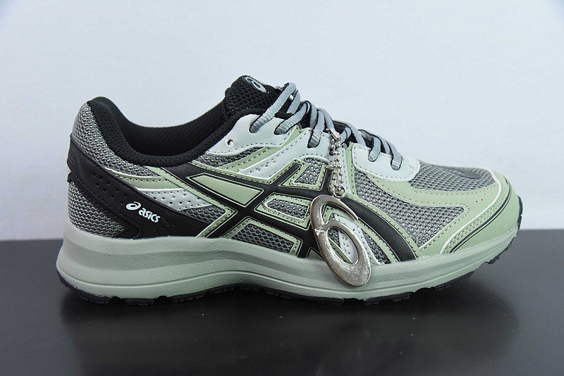 As*ic*s jog 100 s lightweight low tops non-slip gray green 1201a715-020