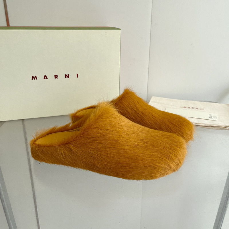 Marni calf hair slippers