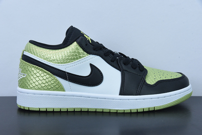 air jordan 1 low "vivid green snakeskin'' dx4446-301