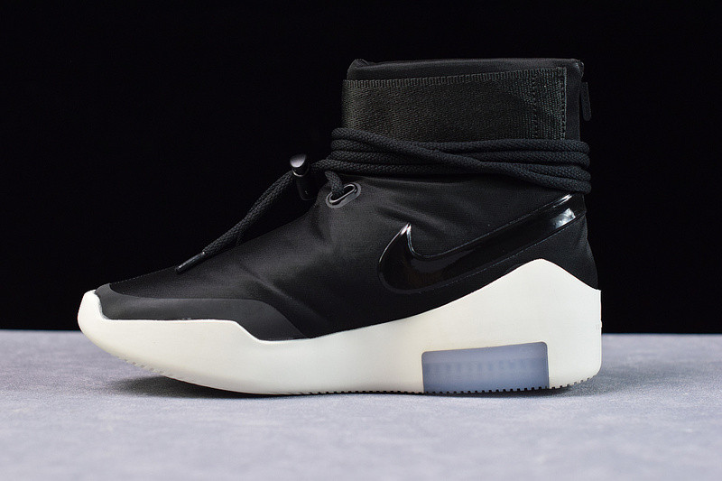 nike air shoot around "fear of god" black at9915-001