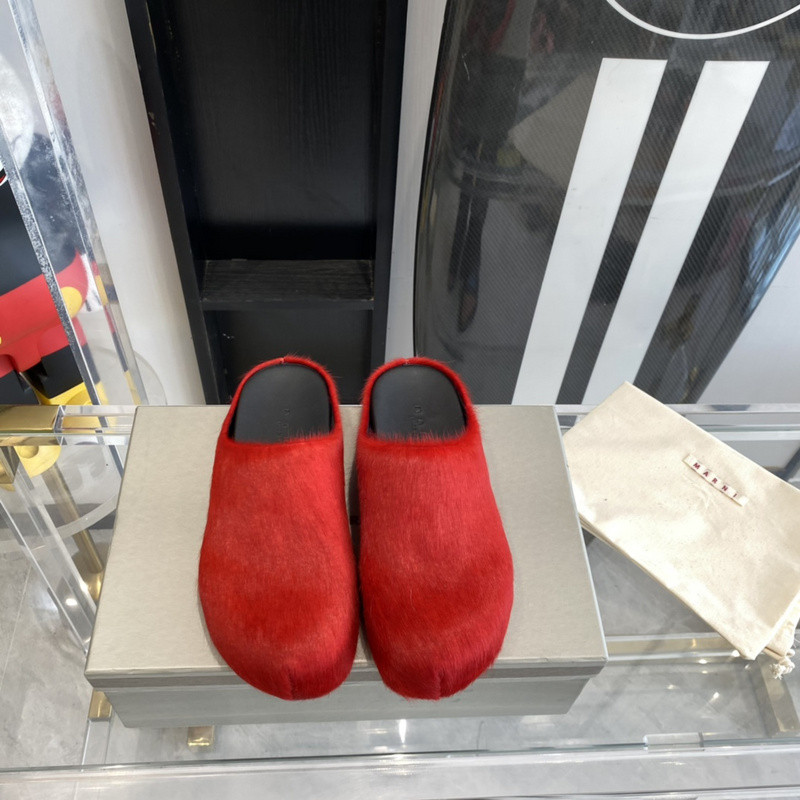 marni calf hair slippers